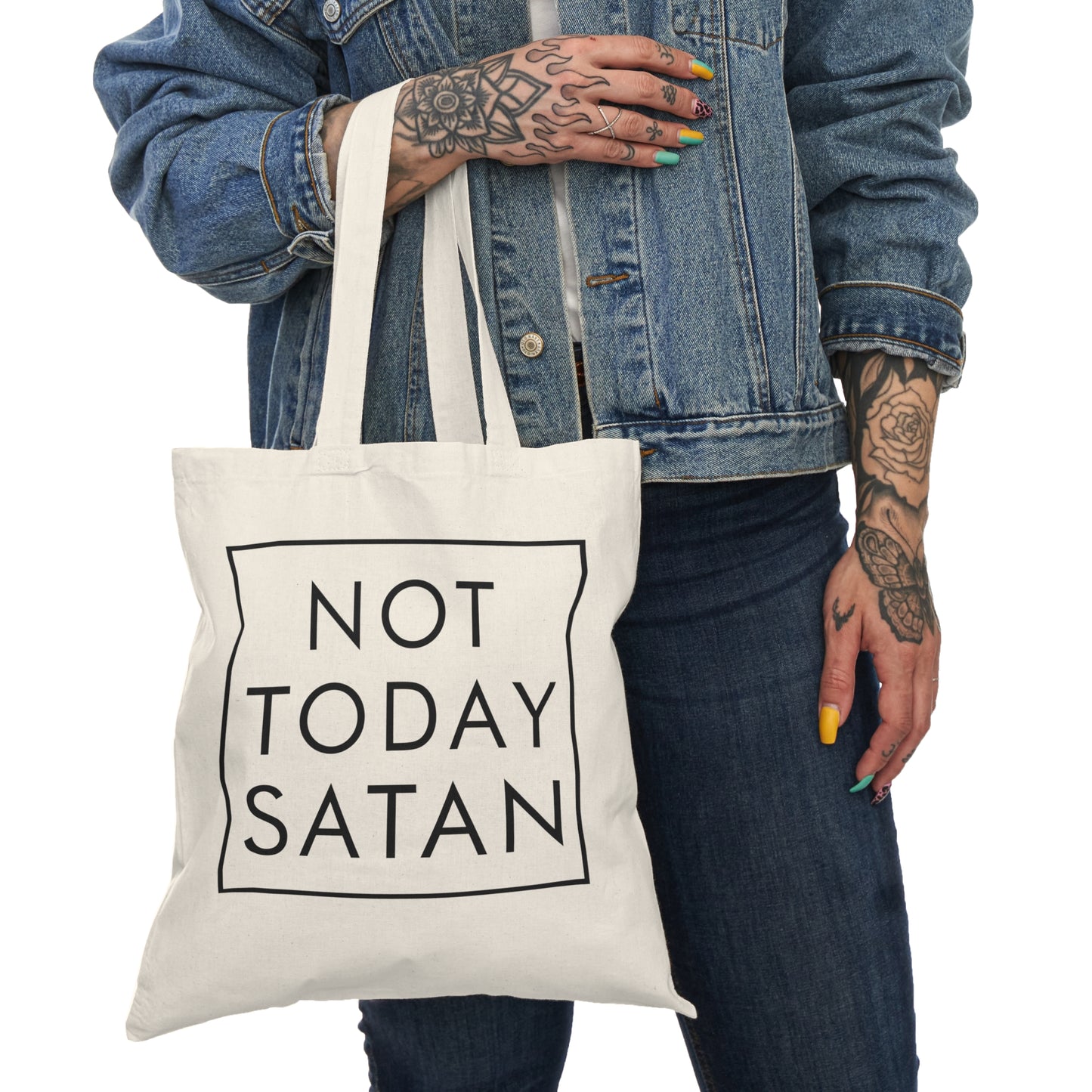 Not today satan Tote Bag