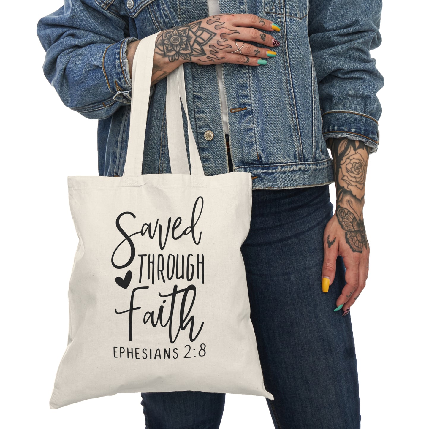 Saved thru Faith Tote Bag