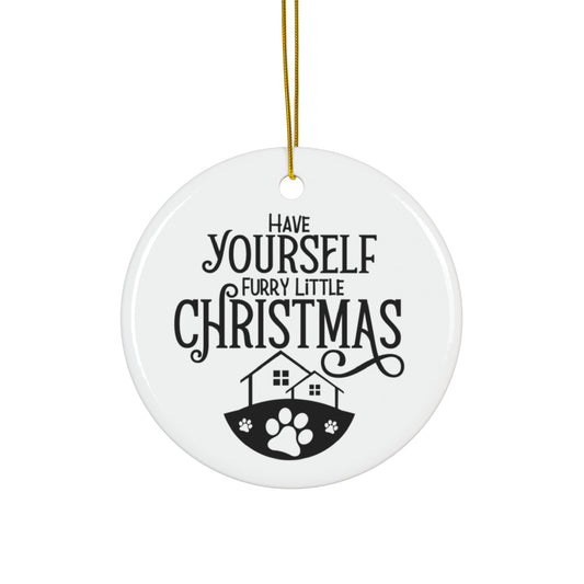 Furry Ceramic Ornament